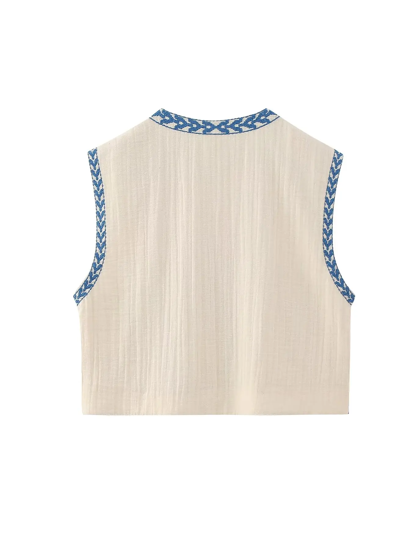 Zevity Women National Style Sleeveless Position Floral Embroidery Short Vest Jacket Ladies Casual Crop WaistCoat Tops CT4110 2