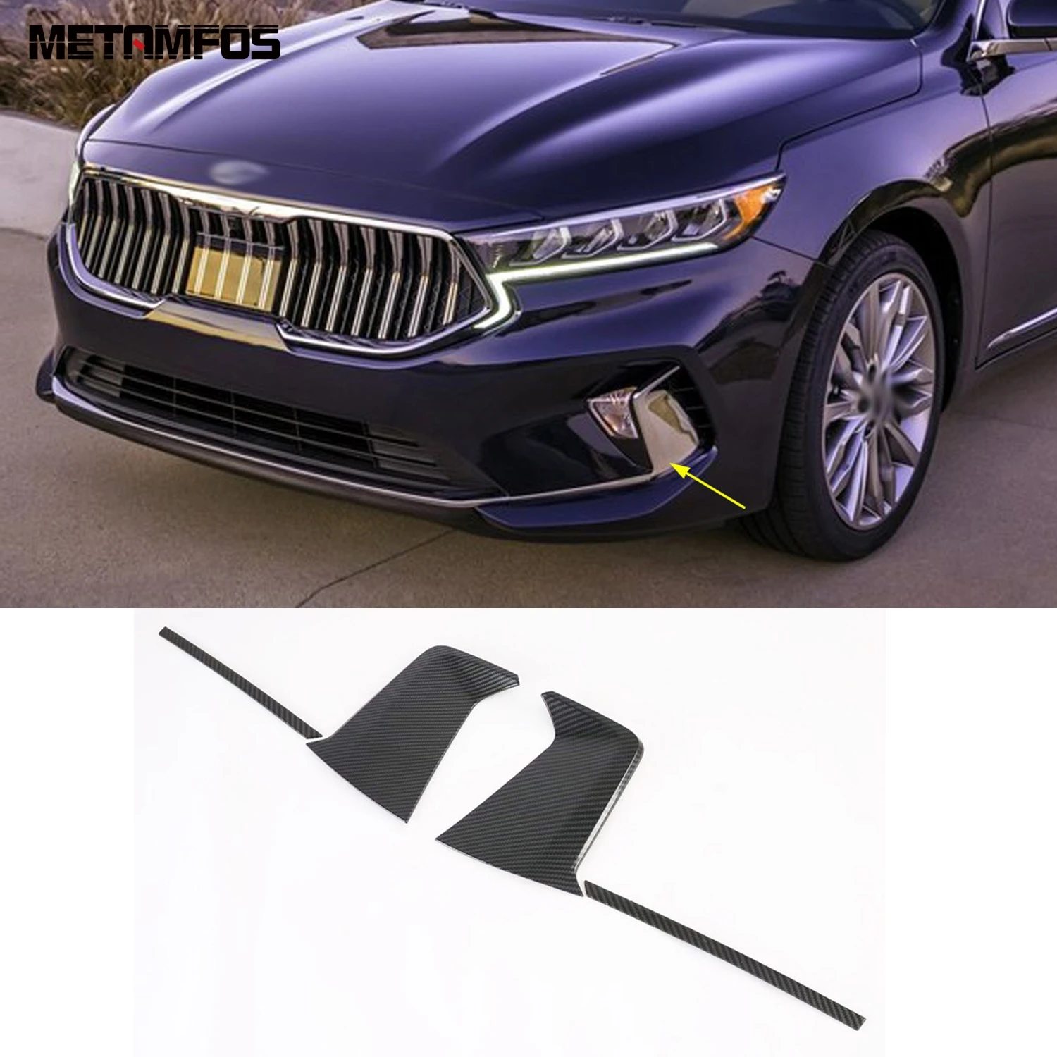 

Передсветильник противотуманная фара для Kia K7 facelift 2019-2021 2022, противотумансветильник фара из углеродного волокна, аксессуары для бровей, Стайлинг автомобиля