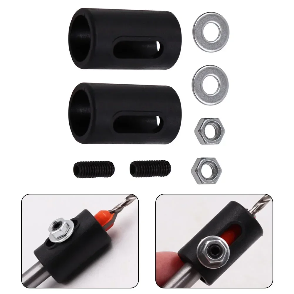 2Set Woodworking Drill Limiter Depth Stop Collars Ring Positioner Double-hole Woodworking Accessories Stop Ring,woodworking drill accessories