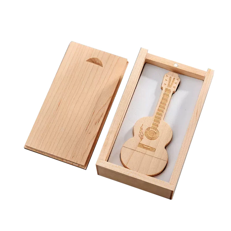 

Wooden Guitar PenDrive with Box Pen Drive флешка USB Flash Drive Memoria USB Stick Memoria 32GB/64GB/128GB Gift Free Shipping