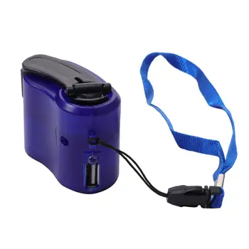 สีดําน้ําหนักเบามือหมุนฉุกเฉิน Power Bank อินเทอร์เฟซ USB แบบพกพากลางแจ้งเครื่องกําเนิดไฟฟ้า Camping Hiking Picnic 7