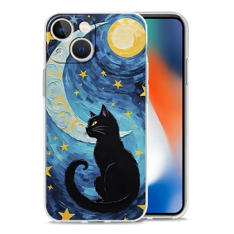 Van Gogh Starry Sky Cat Design Phone Case