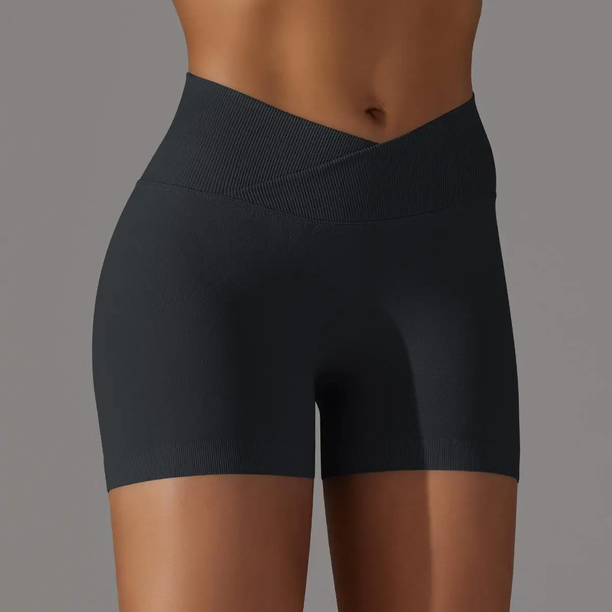 New Crossed High Waist Shorts Women Seamless Workout Tights Fitness Yoga Shorts Gym Elastic High Waisted Running Fitness