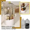 360° Rotating Makeup Brush Holder with Lid Desktop Makeup Organizer Cosmetic Storage Dustproof Brush Holder Jewelry Container 3