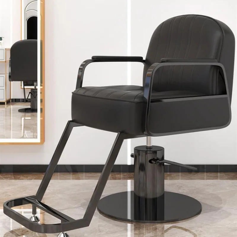 

Comfortable Barber Chairs Beauty Ergonomic Metal Barbershop Recliner Makeup Stool Chair Facial Silla Giratoria Salon Equipment