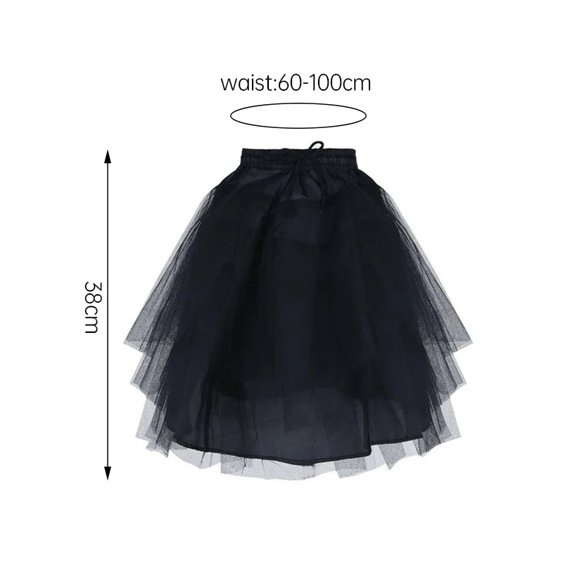 White Black Short Skirt Support Boneless Soft Gauze Glass Gauze Paired with Lolita/jk Uniform Daily Puffy Skirt