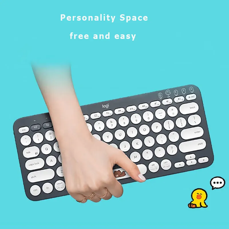 로지텍 K380 무선 블루투스 키보드, 윈도우 맥 크롬 IOS 안드로이드용, 한정판 공동 브랜드 휴대용 초박형 키보드