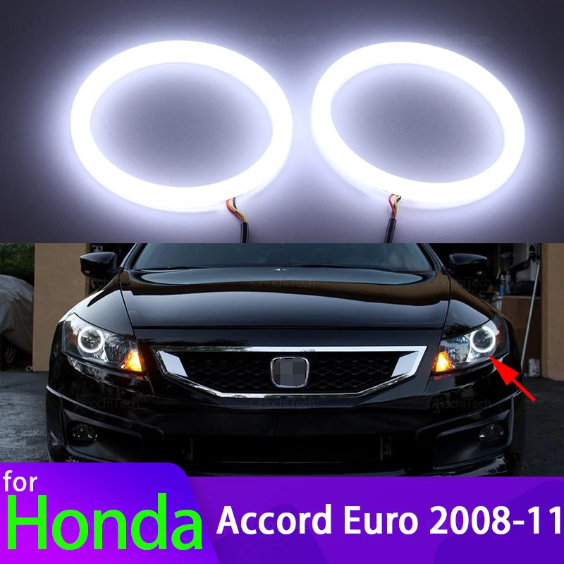 Per Honda Accord Viii Euro 2008 - 2011 Accessori Per Auto 6000K Bianco Smd Cotton Light Led Angel Eye Halo Ring Kit 2 Anni Wattanty