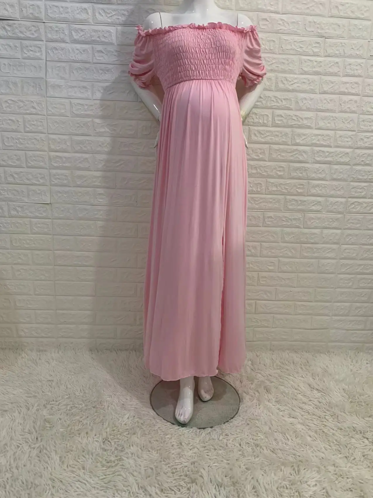 Maternity Dress Photo Shoot Square Collar Pregnancy Dress Photography Props  Maxi