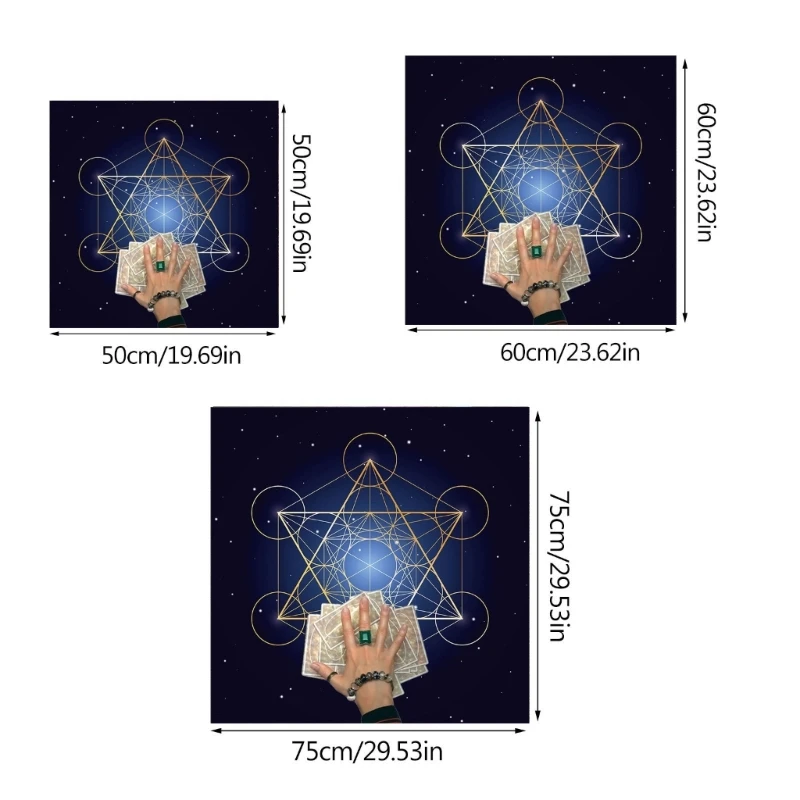 

Tarot Card Tablecloth Altars Cloth Square Crystal Grid Tablecloth Astrology Divination Non-Slip Mat Tapestry Home Decors