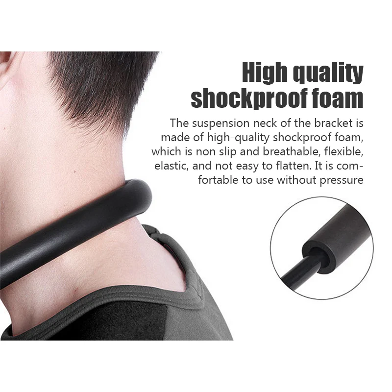 Mobile Phone Holder Extendable Neck Hanging Selfie Stick Adjustable 360°Free Rotating Mount Support Live Streaming Phone Stand