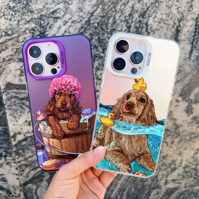 Dackel Silhouette Hund Niedliche Tier Handyhülle für IPhone 12 Pro Max Mini 11 13 14 15 Pro Max 15 14 Plus Laser Back Cover Funda – Detail 13