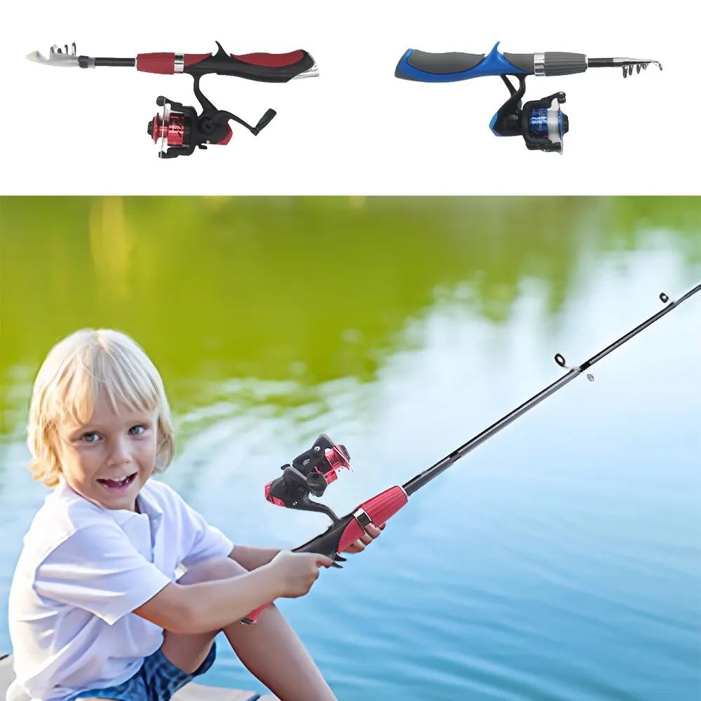 KidsFishingPoleSetFishingRodForChildrenChildTelescopicFishing