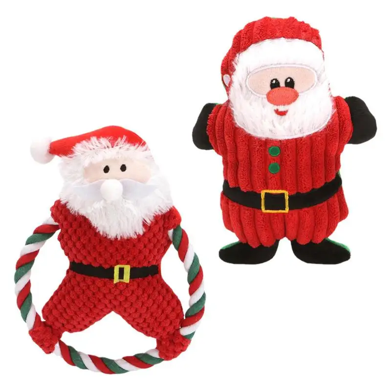 

Squeaky Toys Christmas Santa Claus Shape Soft Animal Puppy Toys Dog Teething Toys Puppy Chew Toys Stuffed Plush Fruits Snacks