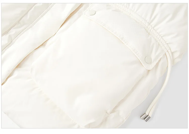 Down Jacket Women Mid-Length Loose Raglan Sleeve Simple Warm Winter Three-Defense Hooded Coat