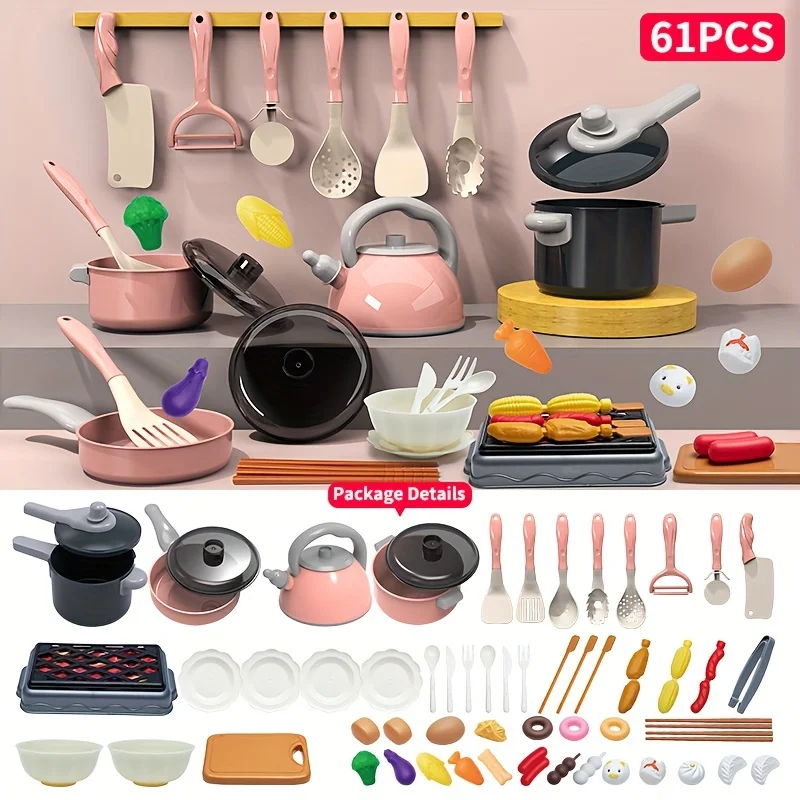 Play House Kitchen Toy Girl Little Chef Role-playing Toy Pot Cutter Simulation Cooking Cooking Set
