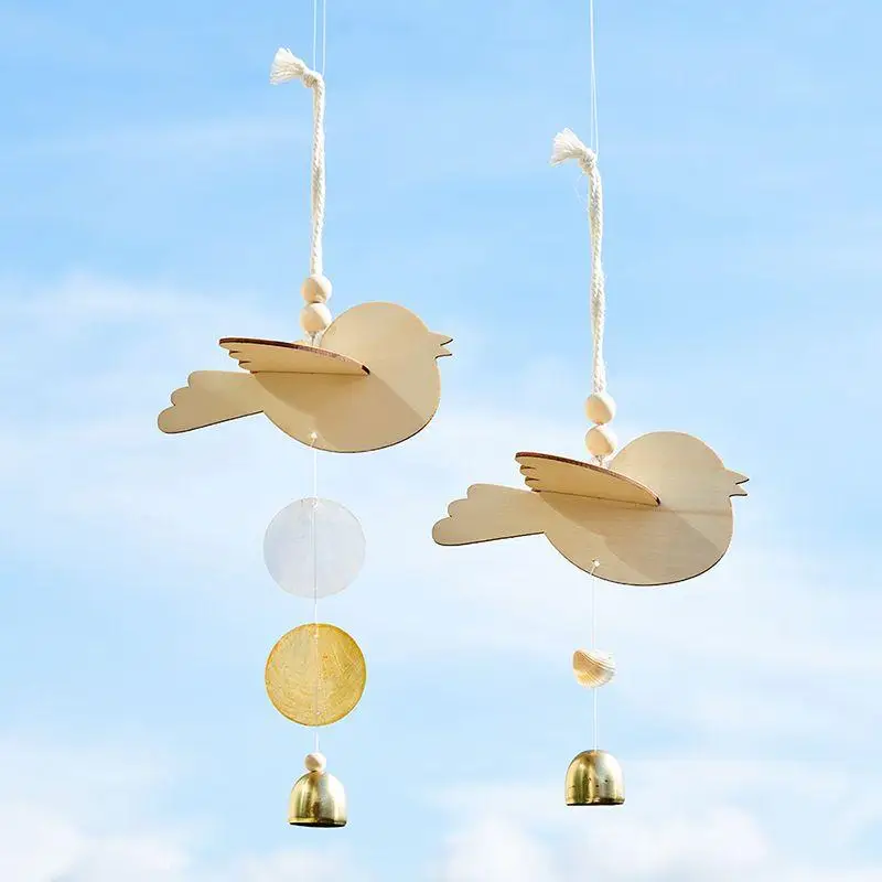 

1 шт. креативная деревянная летающая птица в китайском стиле, ветряная Колокольчик для гостиной, сада, изысканное подвесное украшение ручной работы, колокольчик