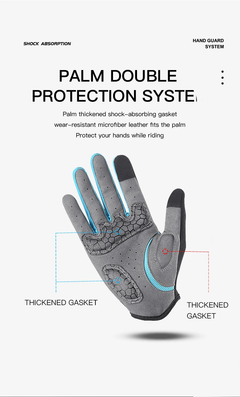 Outdoor-Fahrrad handschuhe Voll finger stoß feste Mikro faser tragen widerstands fähige atmungsaktive Anti-Schweiß-Touchscreen-Motorrad handschuhe Männer – Detail 5