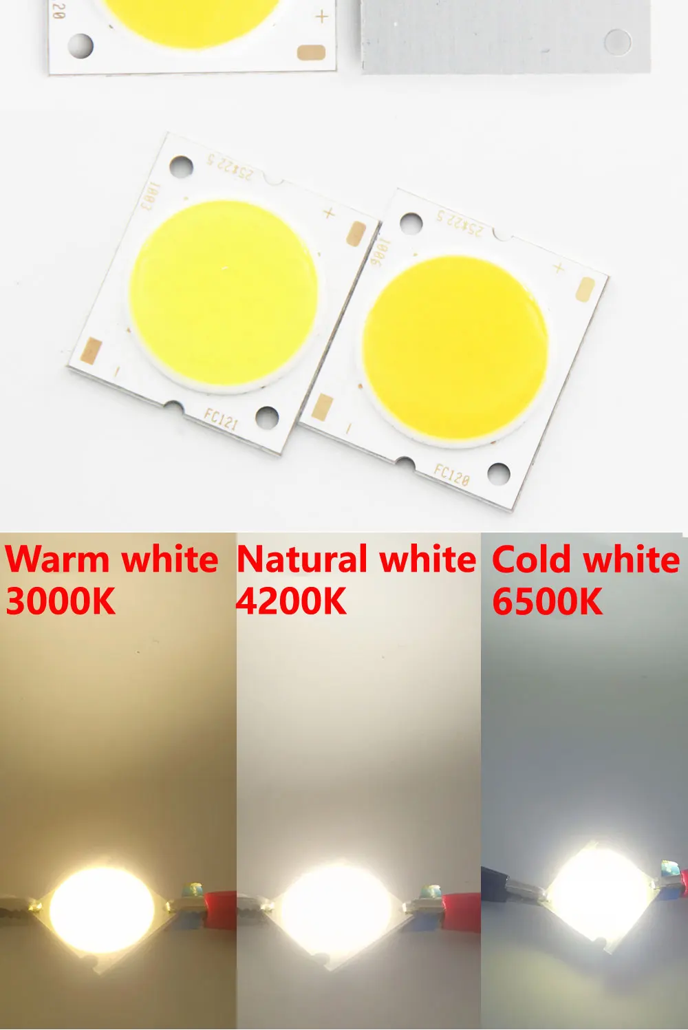 Description Picture 4 of itemFTZOTOF LED COB Light Source 30W 25x23mm Emitting Diameter 20mm Cold Warm Nature White for Down Track Lamp Diode Chip DC 30-33CV