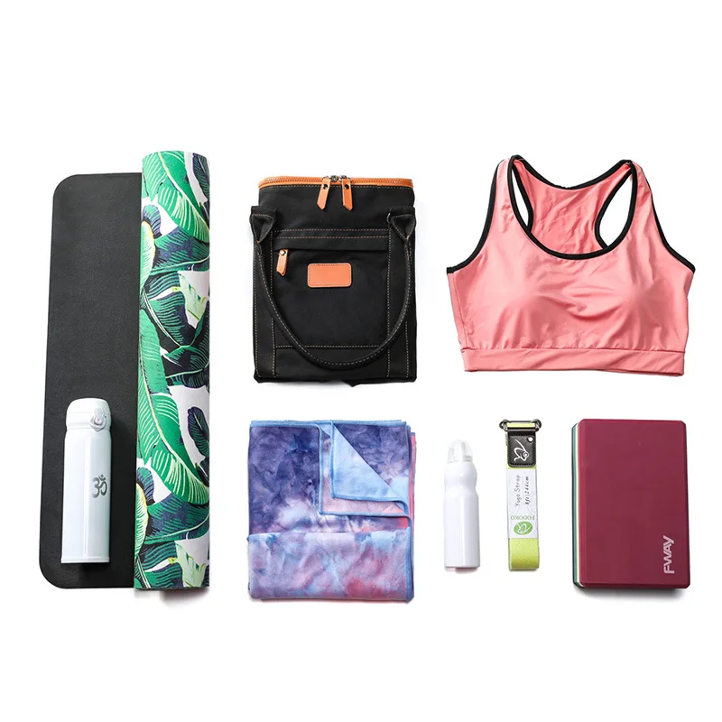 Canvas Yoga Backpack Big Capacity Yoga Bag Portable Gym Mat Bag Travl Bag Single Shoulder Fitness Bag with Side Pockets