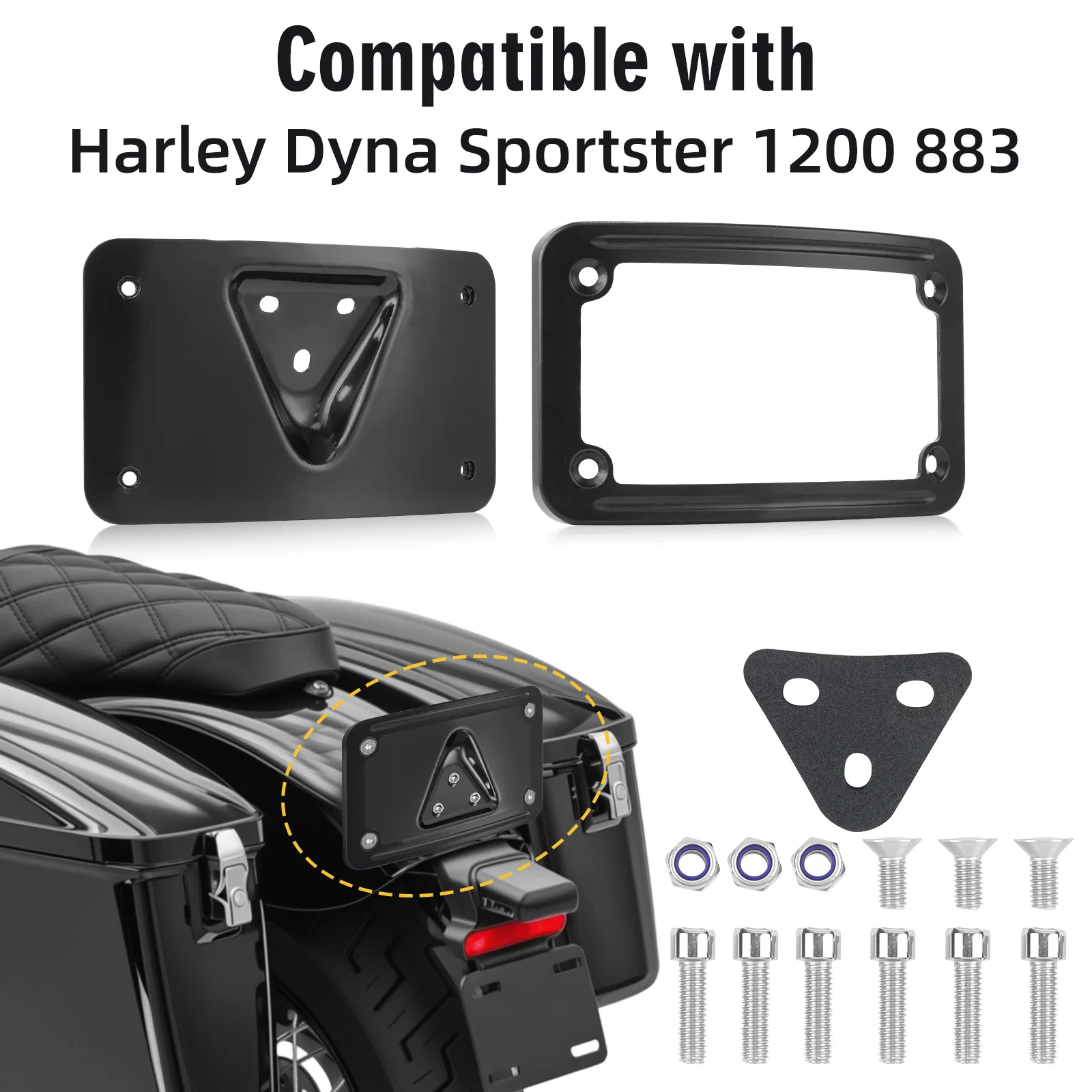 Harley Dyna Sportster 1200 883 VTX1300R/S/T 2003-2009 VTX1800R/S/T 2002-2008 용 라이센스 플레이트 브래킷 프레임 홀더