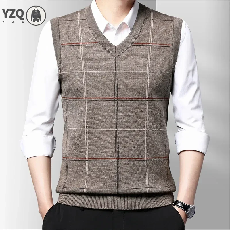 Men's Thickened Casual Sweater Tank Top Autumn and Winter Warm Men's Vest men sweater vests mens knitted vest