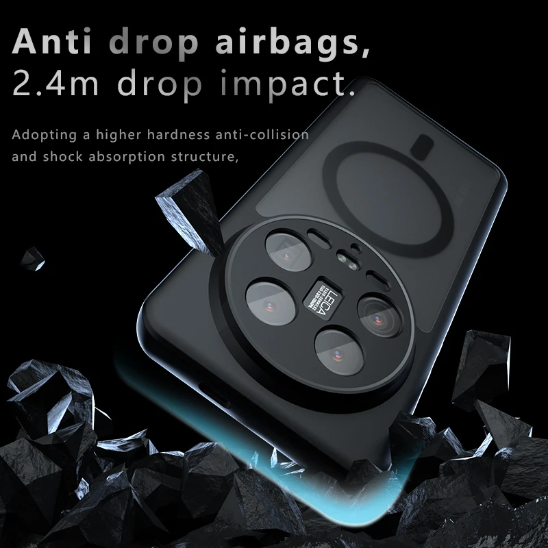 Car Magnetic Frosted Armor Back Cover - Shockproof Bumper