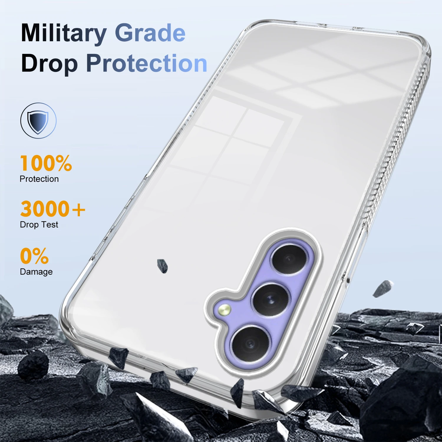 Transparent Anti-slip Soft TPU+PC Clear Case Cover