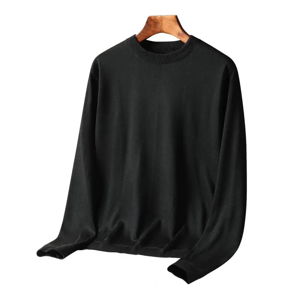Description Picture 4 of itemVersatile Round Neck Sweater Soft Knitted Round Neck Sweater for Fall Winter Long Sleeve Pullover with Anti-shrink Anti-pilling
