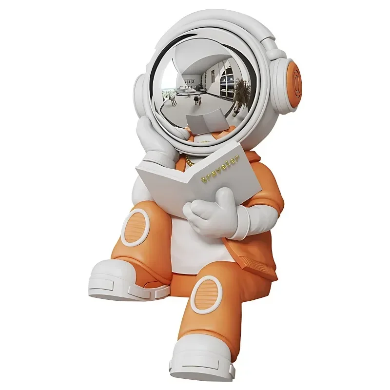 Creative Reading Astronaut Activity Figure Resin Sculpture Desktop Decoration Accessories,sound System,home Decorationpiggy Bank 5
