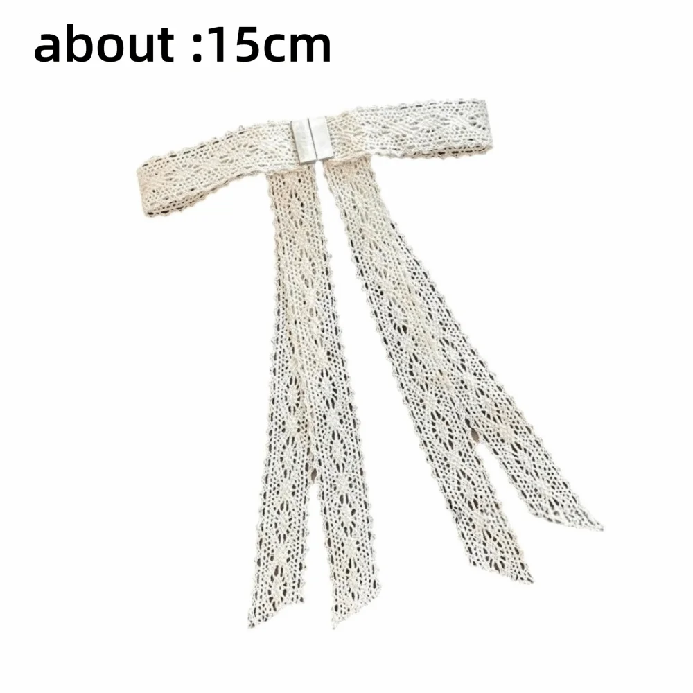 Fermagli per capelli magnetici con fiocco in pizzo, morbidi sulla pelle, stile vintage, per acconciature semi-cotte, leggeri, con nastro a nappa, accessorio per capelli per uso quotidiano e casual - immagine 6