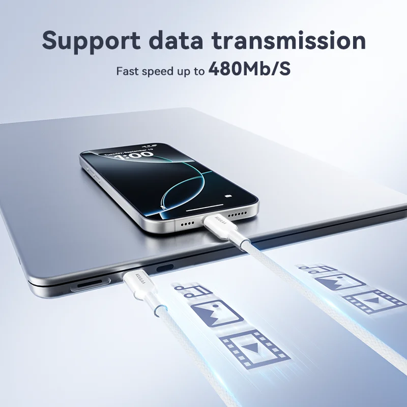 รูปสินค้า สายชาร์จ USB-C 60W สำหรับ iPhone, Samsung, MacBook, iPad, Xiaomi