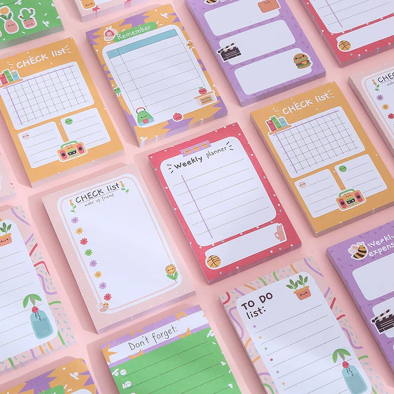 

Cute Korean Memo Pad Message Notes Decorative Notepad Note Check List Memo Stationery Office Supplies