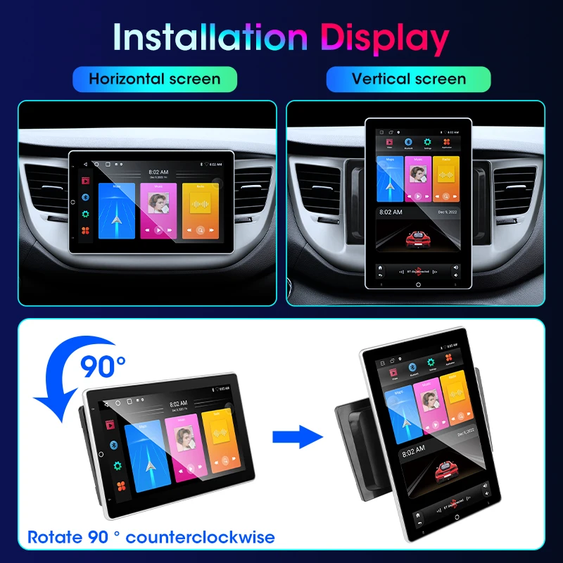 Srnubi Radio Multimedia Universal para Auto con Android Carplay de 10 Pulgadas, Reproductor 2Din con Pantalla IPS, Estéreo para Auto, Navegación GPS 4G, DSP, Pantalla Dividida, Unidad Principal 2