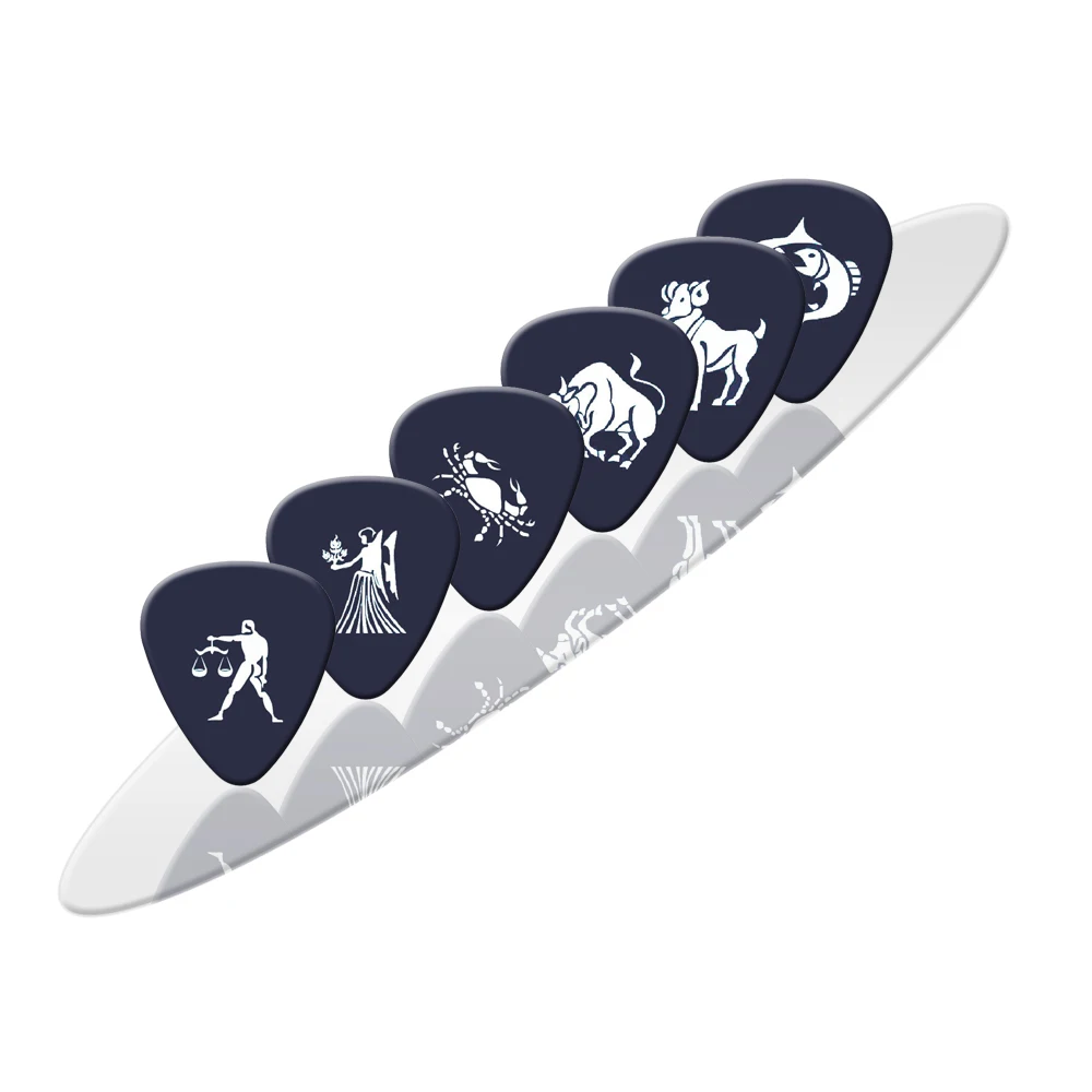 SOACH 10pcs/Lot 0.71 0.46 1.0mm thickness cartoon 12 Constellations guitar picks pattern guitar paddles parts Guitar Accessories