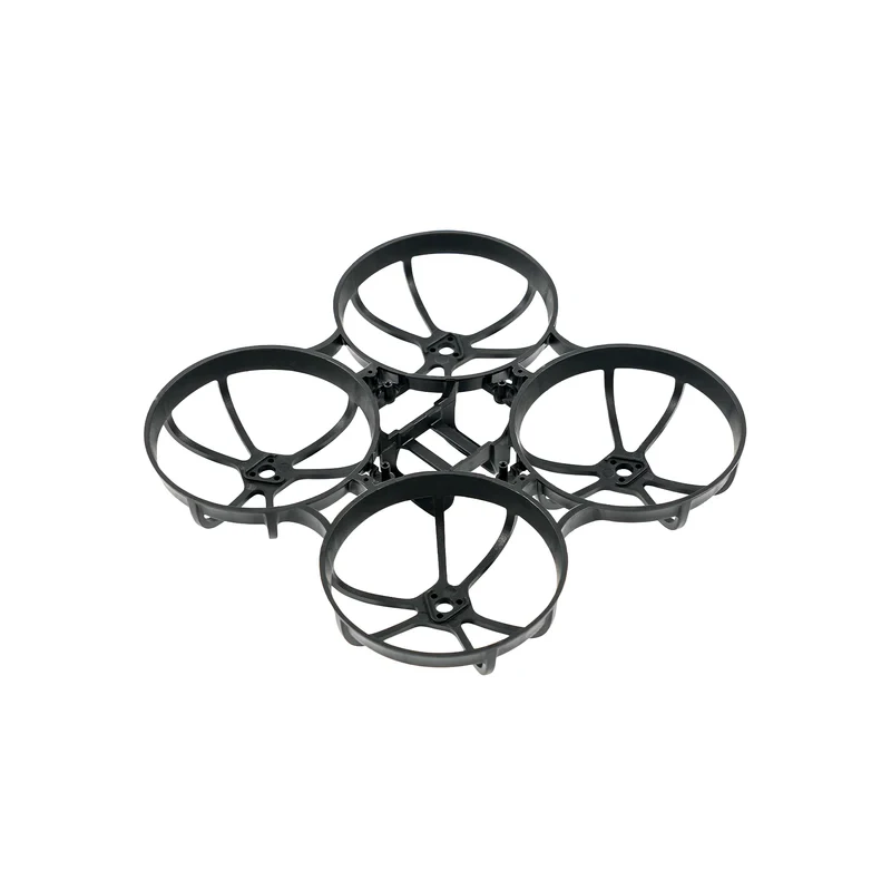Vue rapprochée du drone de course FPV mini, montrant la caméra HD orientable et le châssis léger pour une agilité maximale.
