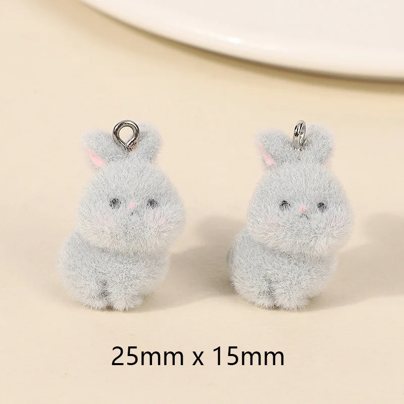 3D Flocking Resin Charms 6