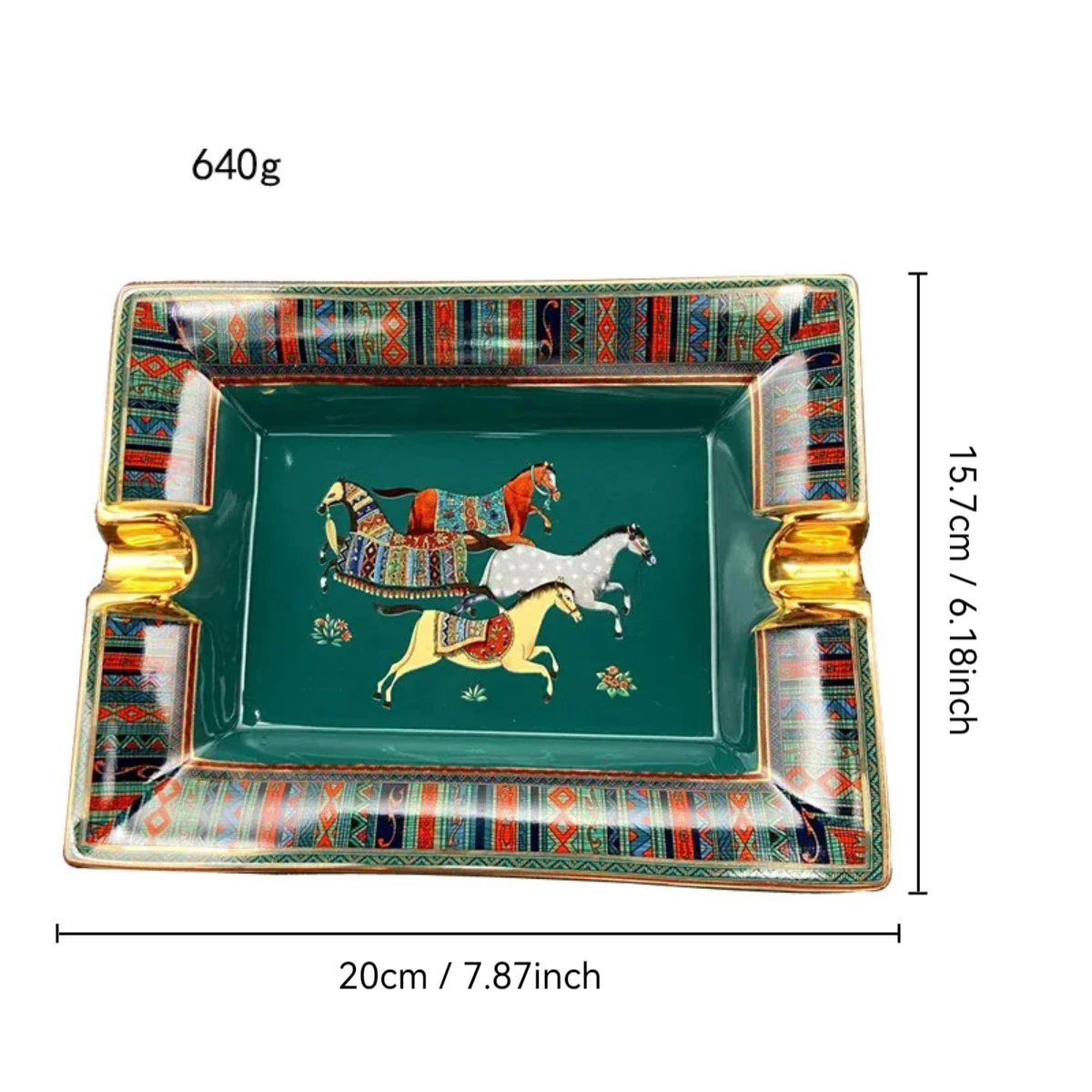 Large Cigar Ashtray 2 Slots Luxury Ceramic Ashtray Creative Cigarrate Ash Tray Home Living Room Cigar Accessories