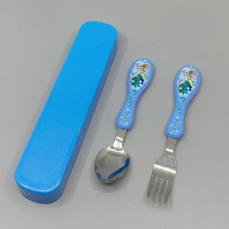Disney Spiderman Frozen 2 Cartoon toy Tableware Spoon Cross Fork Soup Spoon Set Dining Lunch George Anime Figures Party Toys - Bilde 2