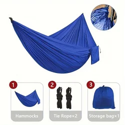 Lightweight and Durable Hammock Set with Straps and Storage Bag (Blue)