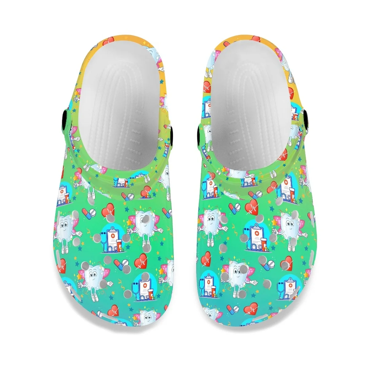 Cute Teeth Nursing Flat Shoes Outdoor Women Comfortable Non-slip Summer Sandals High Quality Soft Sole Garden Shoes Slippers New