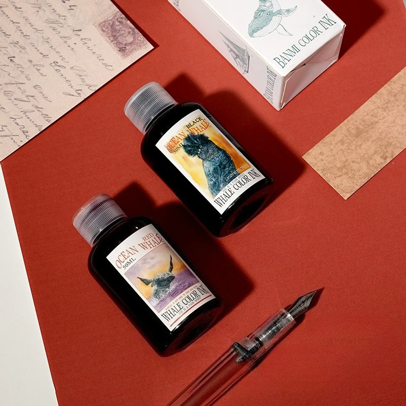 50ml 비 탄소 잉크 만년필 딥 펜 그림 서예 용 종이와 펜을 손상시키지 않고 빠르게 건조