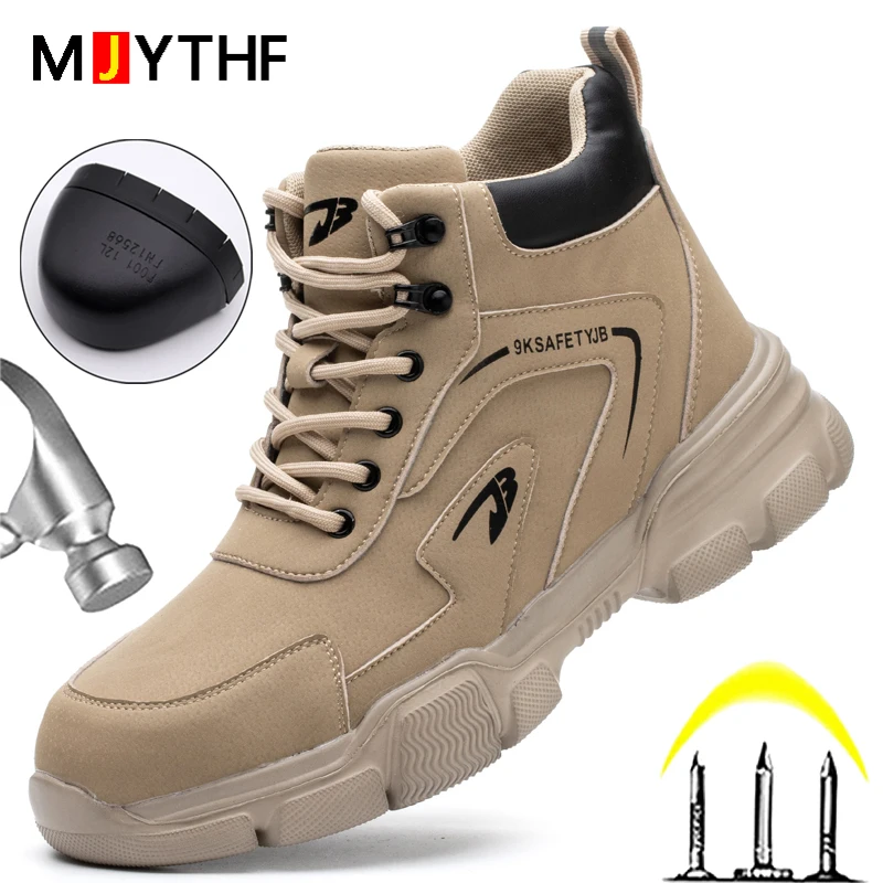 남성용 경량 안전 강철 발가락 신발, 파괴할 수 없는 신발, 펑크 방지 작업 스니커즈, 품질 워커