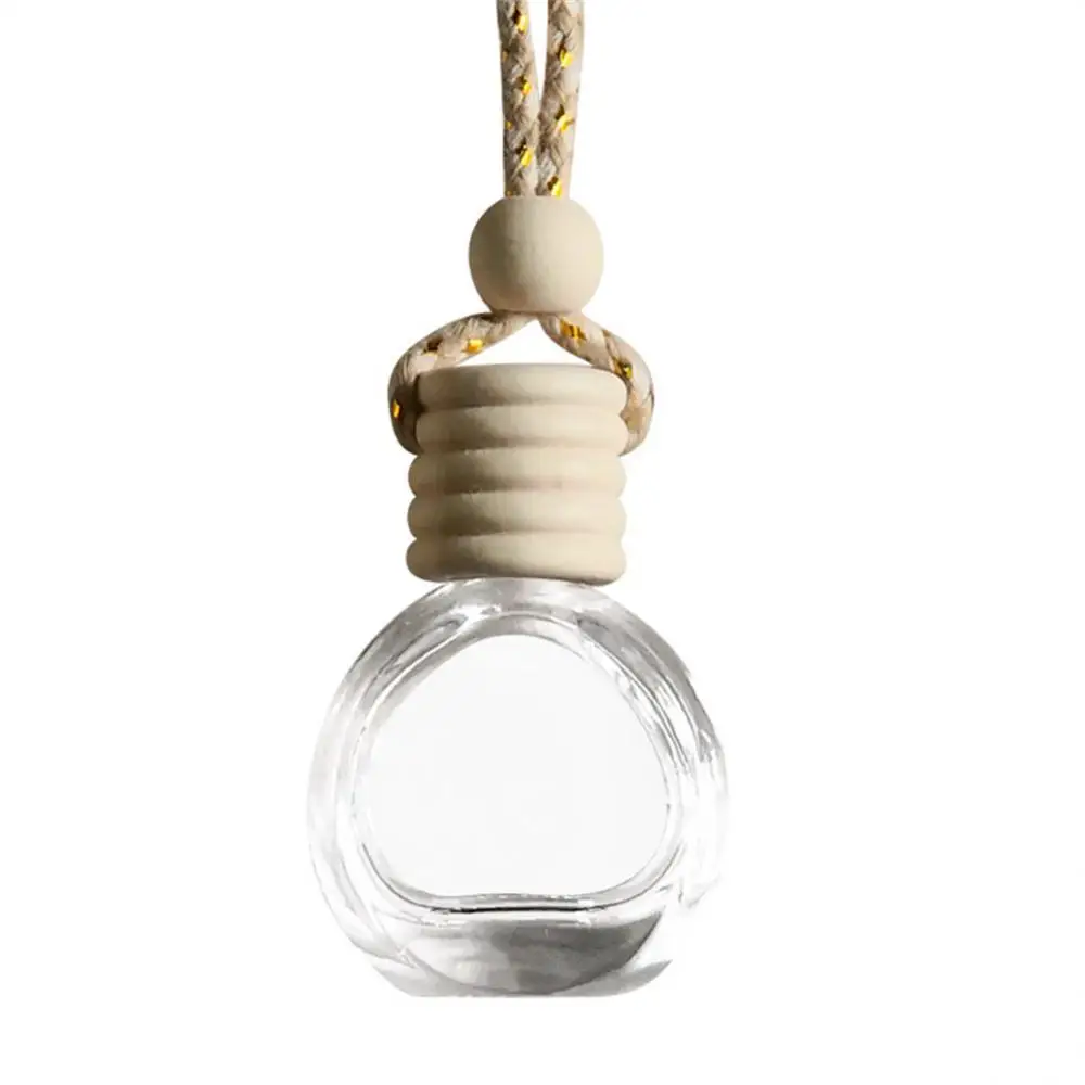 Car Hanging Glass Bottle Empty Perfume Aromatherapy Refillable Diffuser Air Fresher Fragrance Pendant Ornament 1~5PCS