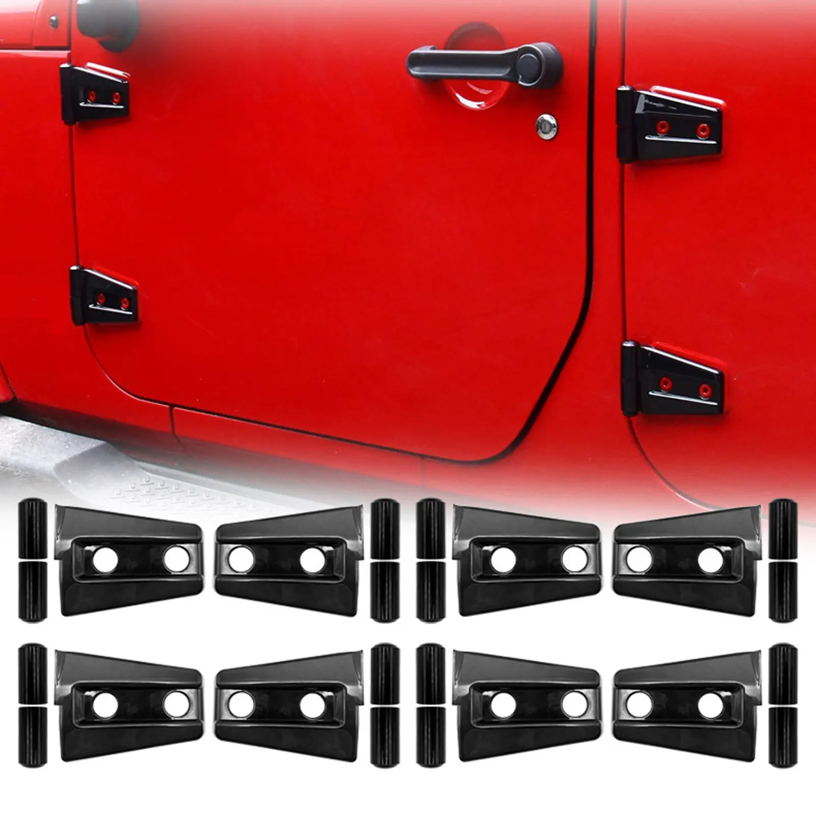 Jk 4-Door Door Cerniera Copre Protector Trim Kit Per Jeep Wrangler Unlimited Rubicon Sahara Accessori Sportivi 2007-2018 Jk