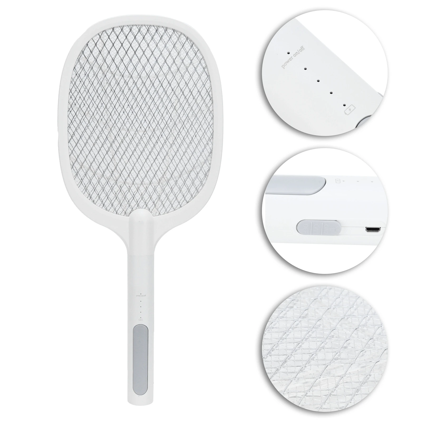 2 IN 1 Electric Mosquito Swatter Mosquito Killer USB Rechargeable Safety Super Mosquito Killing Bug Zapper Summer Fly Bat Trap