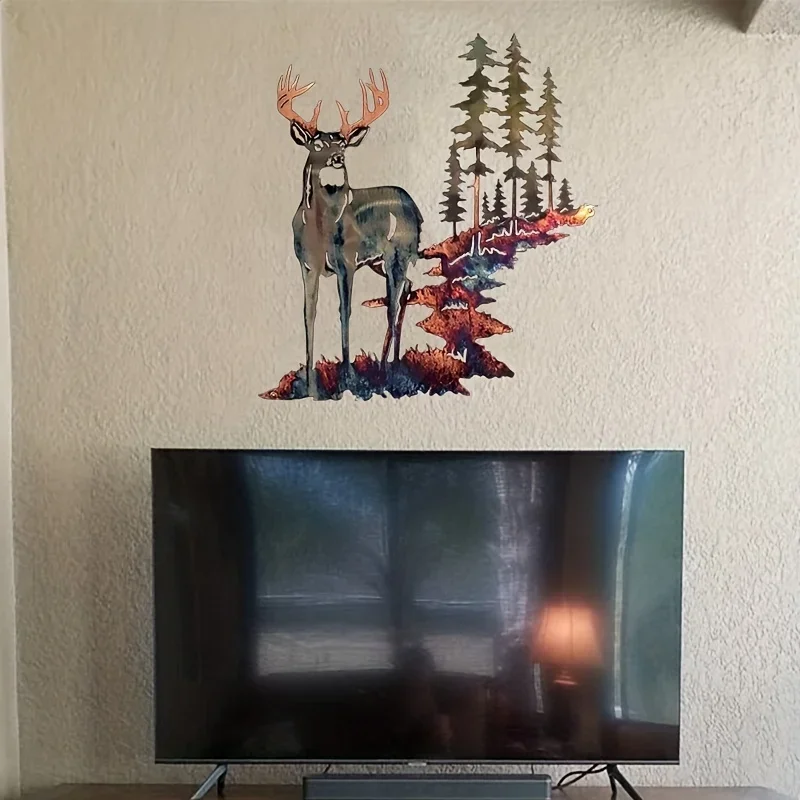 Metal Iron Art White Tail Deer Europa Stati Uniti Indoor Home Decoration Art Craft Decoration Metal Wall Hanging Decor