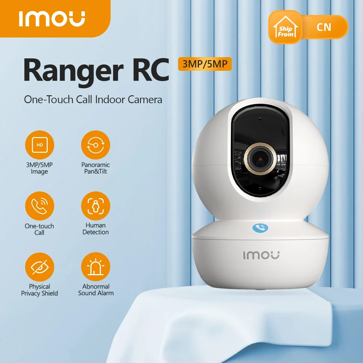 Imou 2023 3K(5MP) Caméra Surveillance WiFi Extérieure PTZ, 360°Caméra IP  Exterieur avec AI DÉTECTION DE Personne/VÉHICULE, Vision Nocturne Couleur