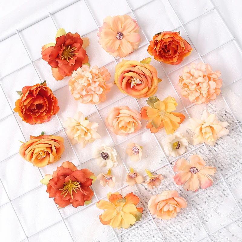 Rose künstliche Blumen Köpfe für zu Hause Raum dekor Hochzeit Hochzeit Dekoration gefälschte Blumen DIY Sammelalbum Geschenk box Zubehör – Detail 22