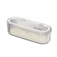 Creative Grid Makeup Brush Storage Box Dustproof and High-end Dressing Table Organizer Box Large Capacity Powder Puff Makeup Box 1